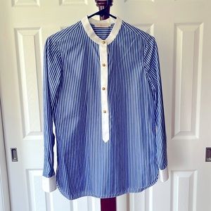 Tory Burch cotton dress shirt with Tory trademark buttons